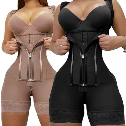 Body Shaper Women Colombian Fajas Shapewear Bodysuit 9-bone High Compression Girdles Double Tummy Control Full Body Open Crotch