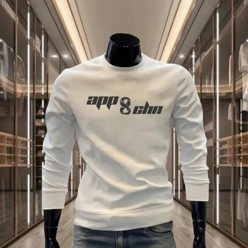 Autumn Men's Cotton Sweatshirt Korean Cool O-neck Long Sleeve Top High Quality Harajuku High Street Men Clothing Streetwear Men