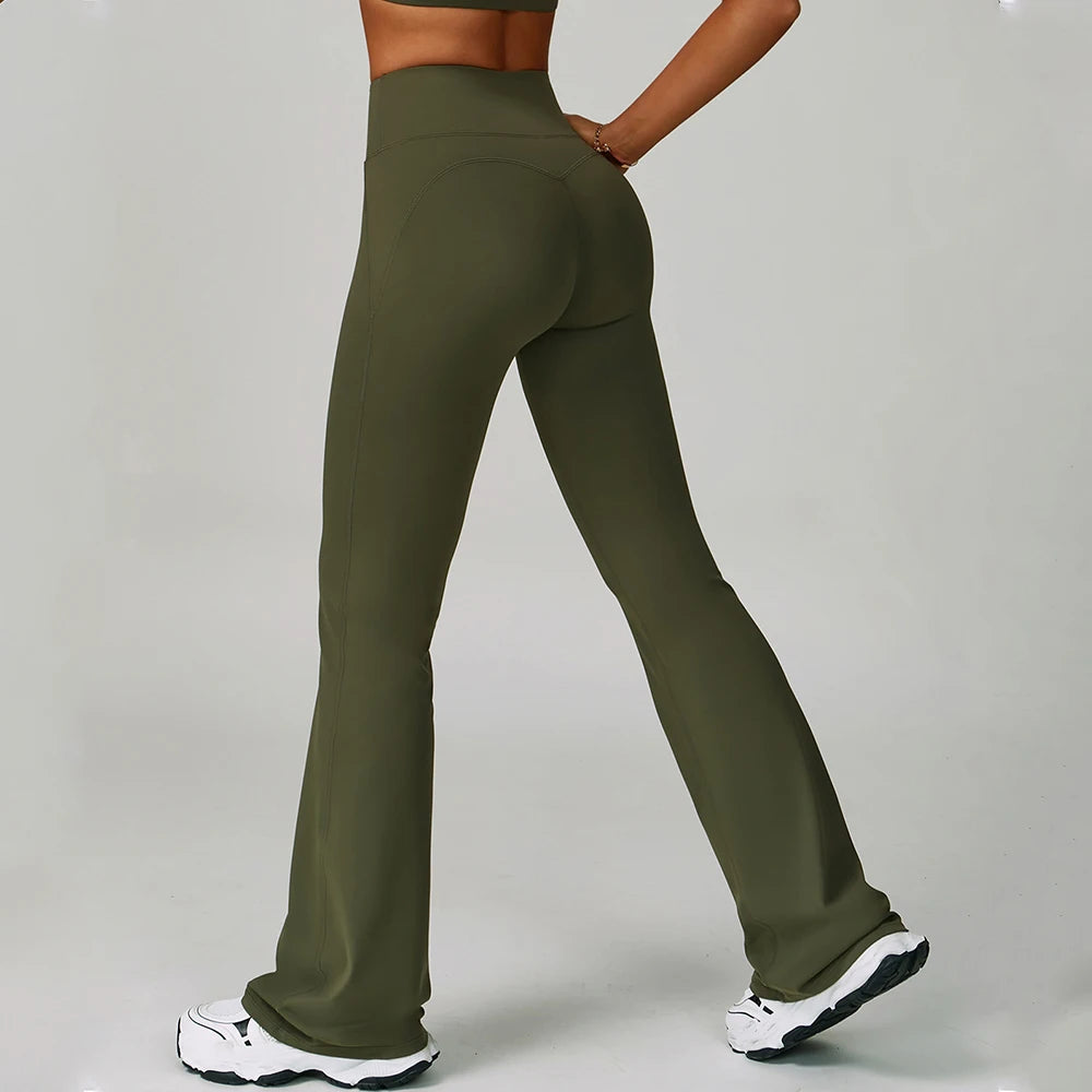Wide Leg Pants Women Fitness Yoga Legging Running Tight Bell-bottoms Workout Legging High Waist Push Up Sport Running Yoga Pants