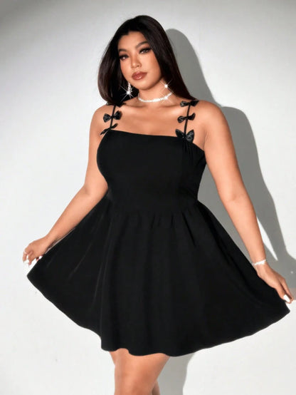 Plus Size Suspenders Sexy Bowknot Party Dinner Dresses Dresses Pure Color Casual Elegant Evening Party Party Dinner