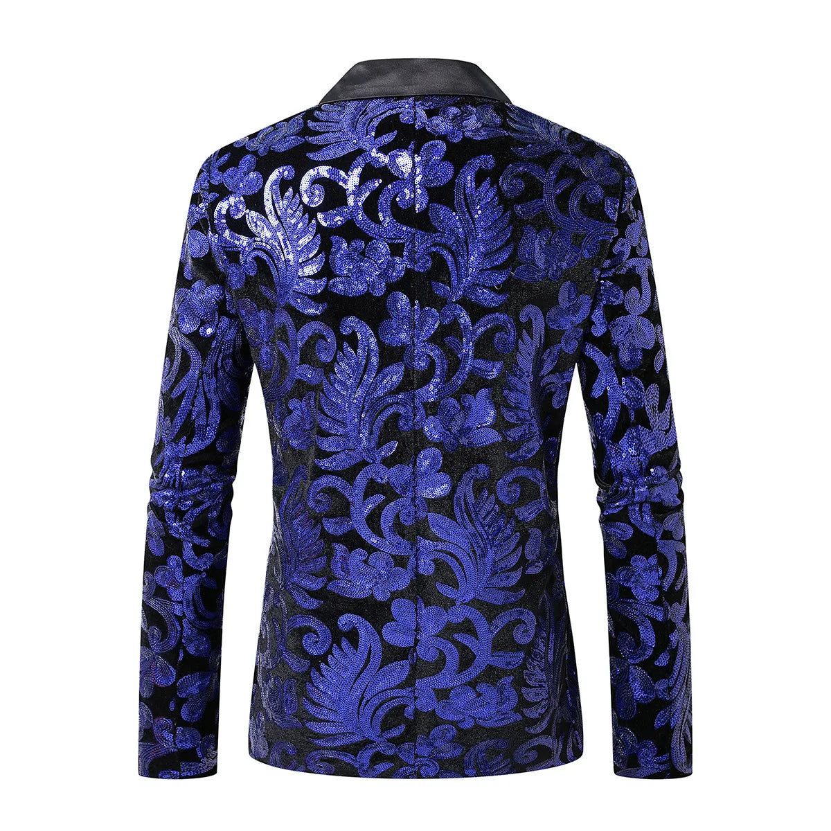Shiny Sequin Embellished Single Button Stage Performance Outerwear in Blue Gold Green Purple Options for Men's Red Suit Jacket