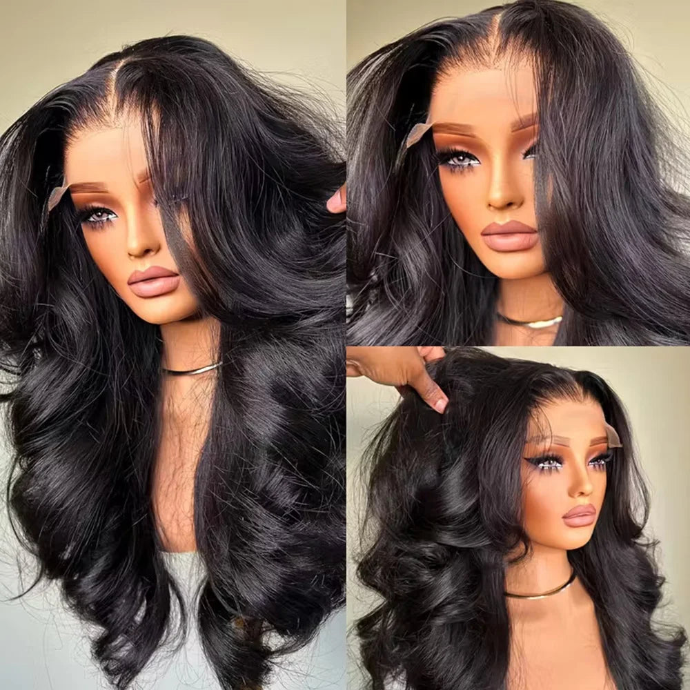 13x4 HD Lace Front Wig - 250% Density Curly Body Wave Peruvian Human Hair, Pre-Plucked with Baby Hair & Natural Look, Seamless B