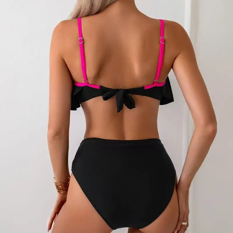 2025 New Sexy Brazilian Bikini Set Ruffle Swimwear Women Push Up Swimsuit High Waist Print Floral Bathing Suit Biquini Female