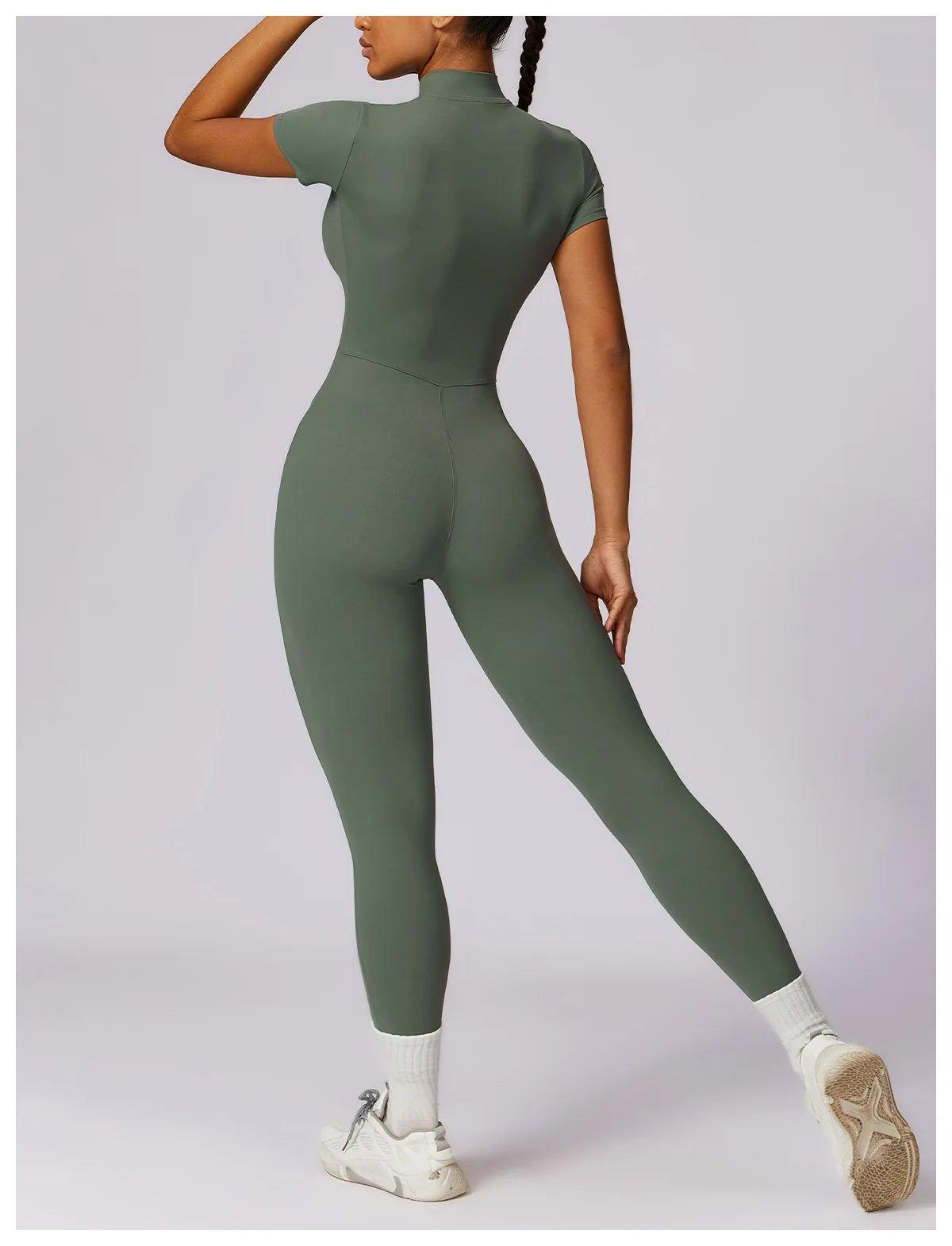 Yoga Set Women Sports Yoga Jumpsuits Tracksuit One-Piece Zipper Short Sleeve Gym Clothes Workout Fitness Sportswear Yoga Suit