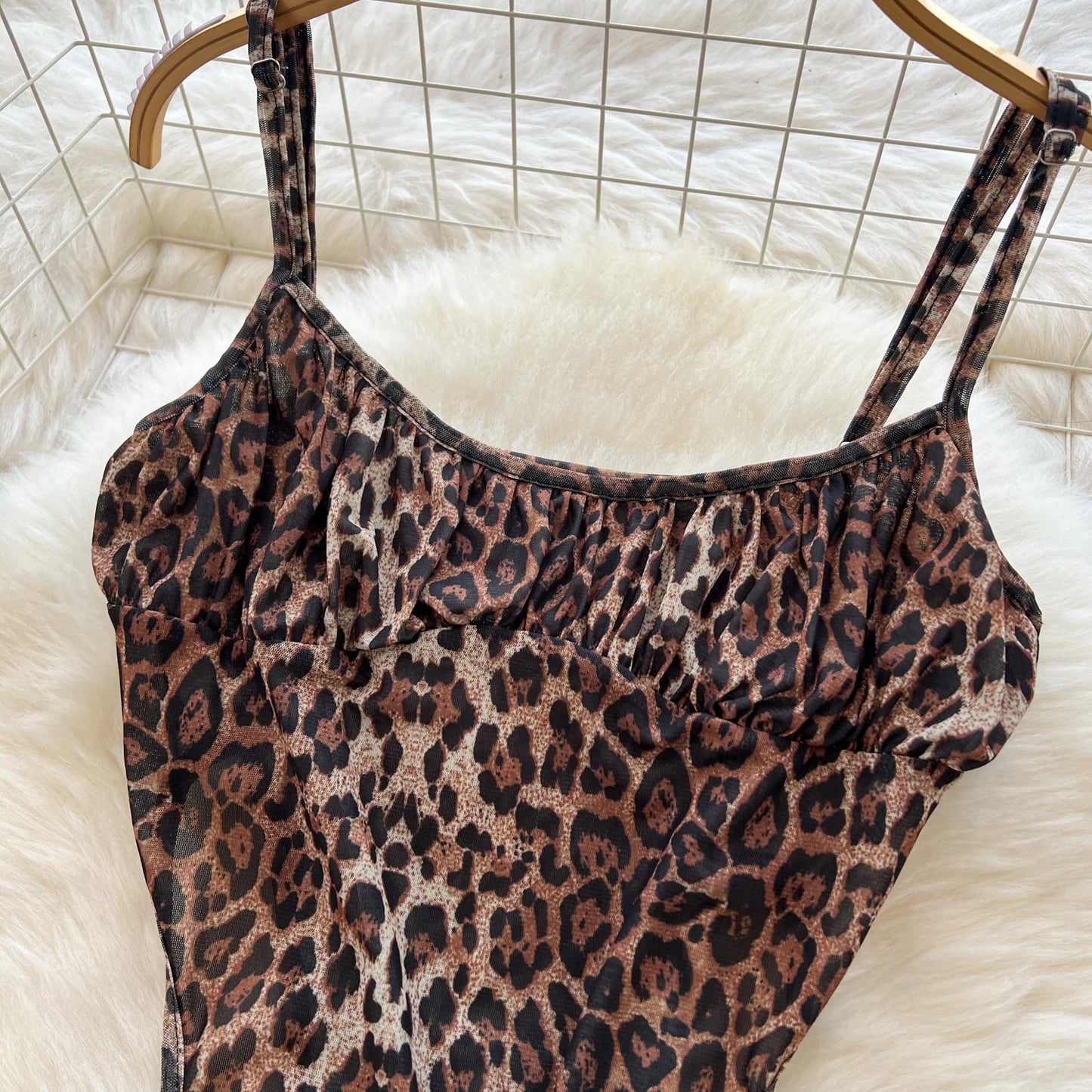 SINGREINY 2025 & 2026 Newest Leopard 2pcs Suits Women Sexy Strap Tops+Elastic Waist Flared Pants American Ins Fashion Hotsweet Sets