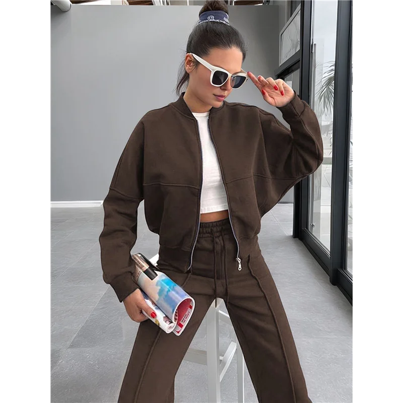 ASDS-Lounge Sets For Women Sweatsuit 2 Piece Outfits Sweatshirt Wide Leg Sweatpant Tracksuit Matching Set