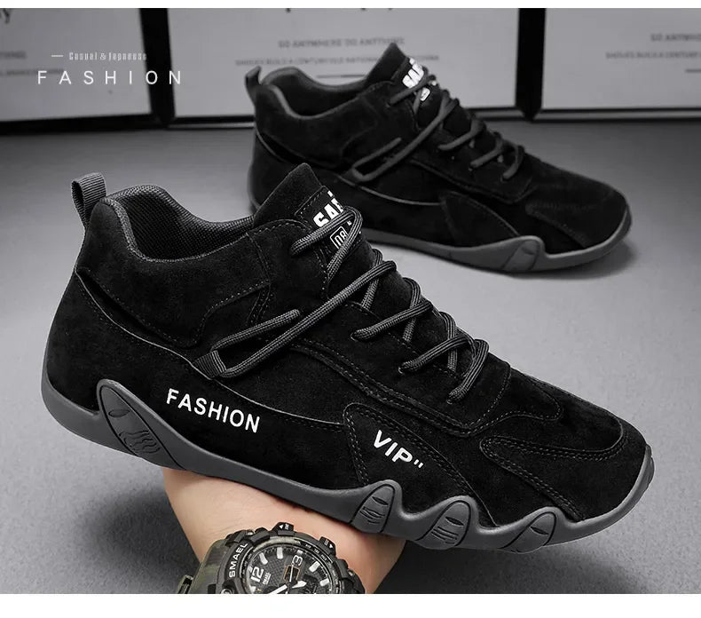 Ankle Boots For Men 2026 Spring Man Casual Sneakers Non Slip Khaki Work Mens Shoe Short Boots Loafers Lace Up Zapatillas Hombre