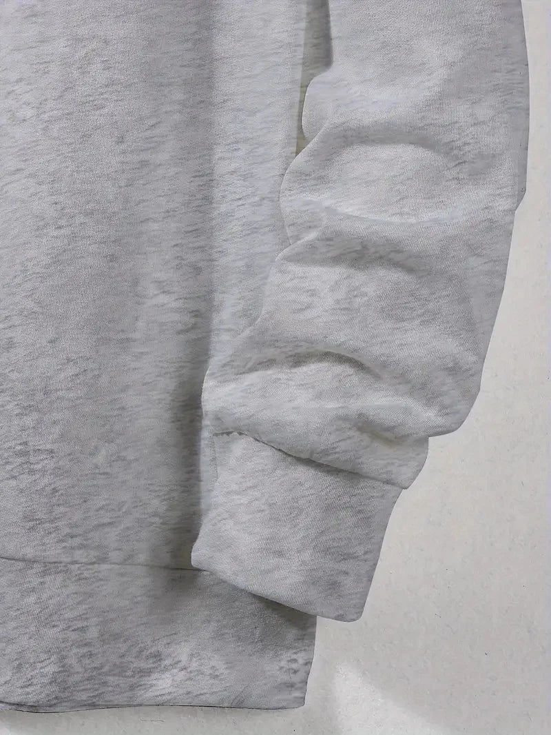 Men's autumn and winter fashionable casual loose FACE THE FUTURE graphic printed long sleeved round neck sweatshirt