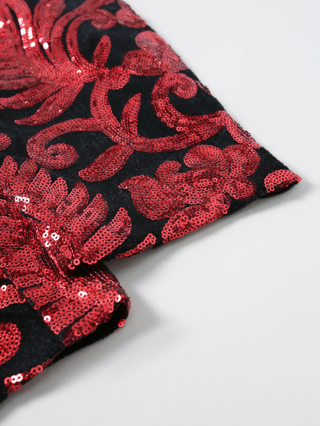 Shiny Sequin Embellished Single Button Stage Performance Outerwear in Blue Gold Green Purple Options for Men's Red Suit Jacket