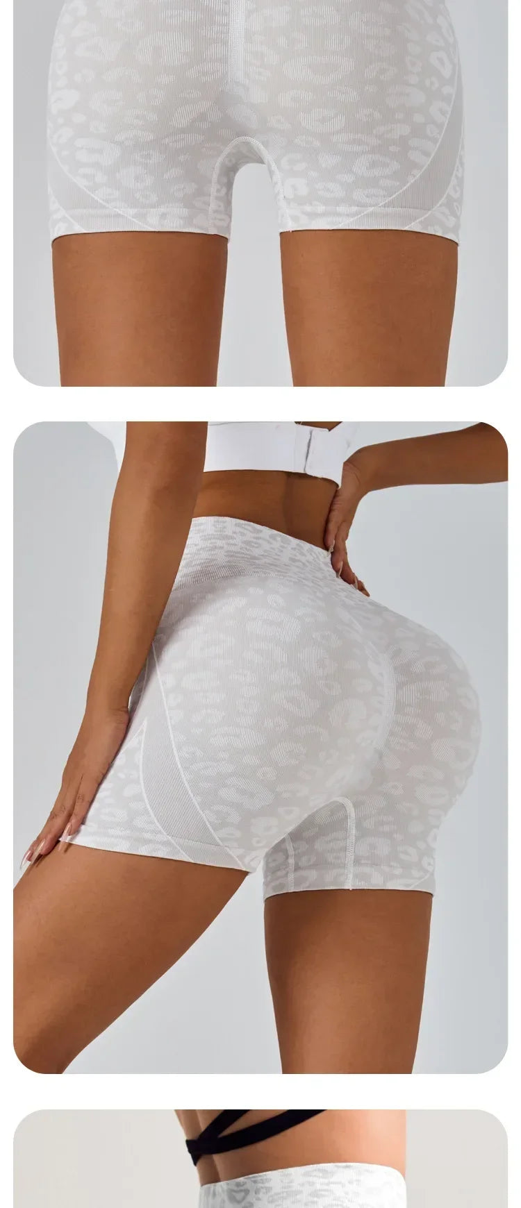 Women Sexy Peach Butt Yoga Shorts Leopard Print Tight Fit Exercise Cycling Pants Summer Fitness Yoga Wear Running Fitness Joggin