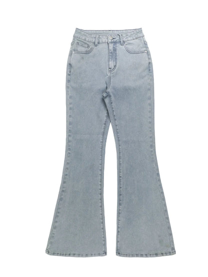 Men Jeans Boot Cut Solid Jean Wide Leg Denim Pant Distressed Washed Full Ankle Length Pockets Zipper Fly High Waist Basics