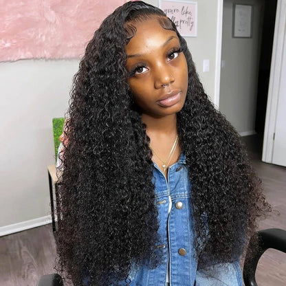 CEXXY 300% High Density Deep Wave 13x6 HD Lace Frontal Wig Brazilian Curly Water Wave Lace Frontal Wigs 36 Inches For Women