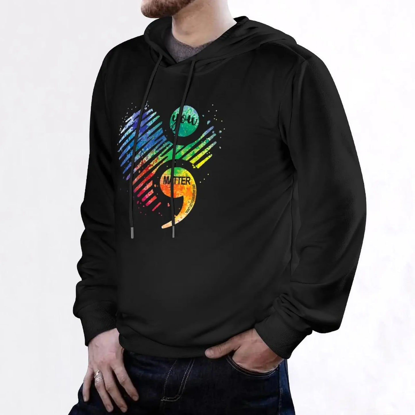 Suicide Prevention Awareness Heart Hoodie men's sweat-shirt set japanese style men's coat new in hoodies & sweat-shirt
