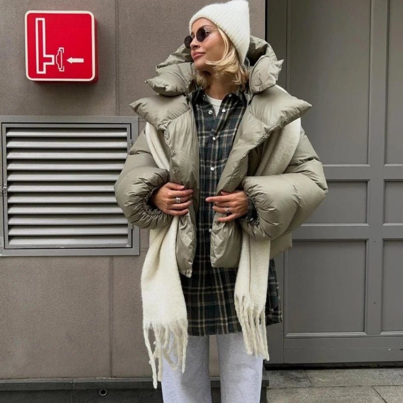 New in Winter Warm Cotton Puffer Jackets Women's Loose Parkas Coat Vintage Bread Jacket Outwear Office Ladies Quilted Clothing
