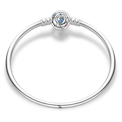 Bracelet Silver 925 Original 17-20CM Star Moon Sun Four Leaf Clover Green Zircon Bracelets Fit DIY Charms Birthday Jewelry Gifts