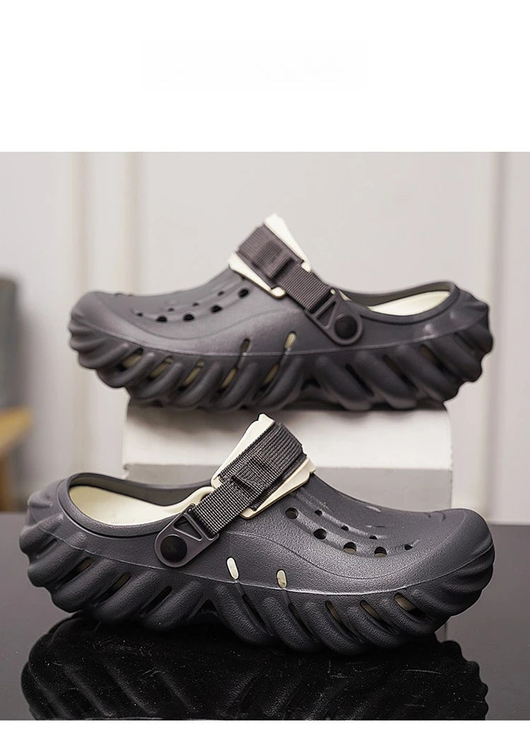 New Men's Fashionable Versatile Sandals Anti Slip and Wear-resistant Shoes Thick Soled Soft Soled Slippers Breathable