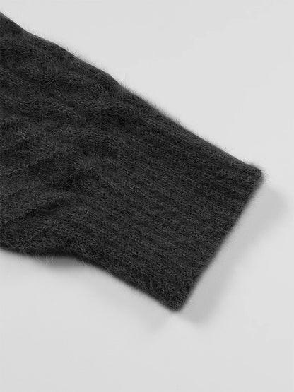 plus Size High Neck Ribbed Pullover Sweater Stranded Knit Long Sleeve Casual Solid Sweater for Autumn And Winter