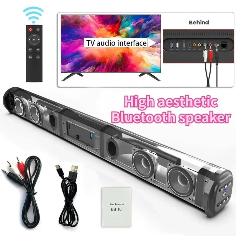 Super Powerful Wireless Bluetooth Speaker Portable Sound Bar Caixa De Som Bluetooth Home Theater TV Sound Box Subwoofer FM Radio