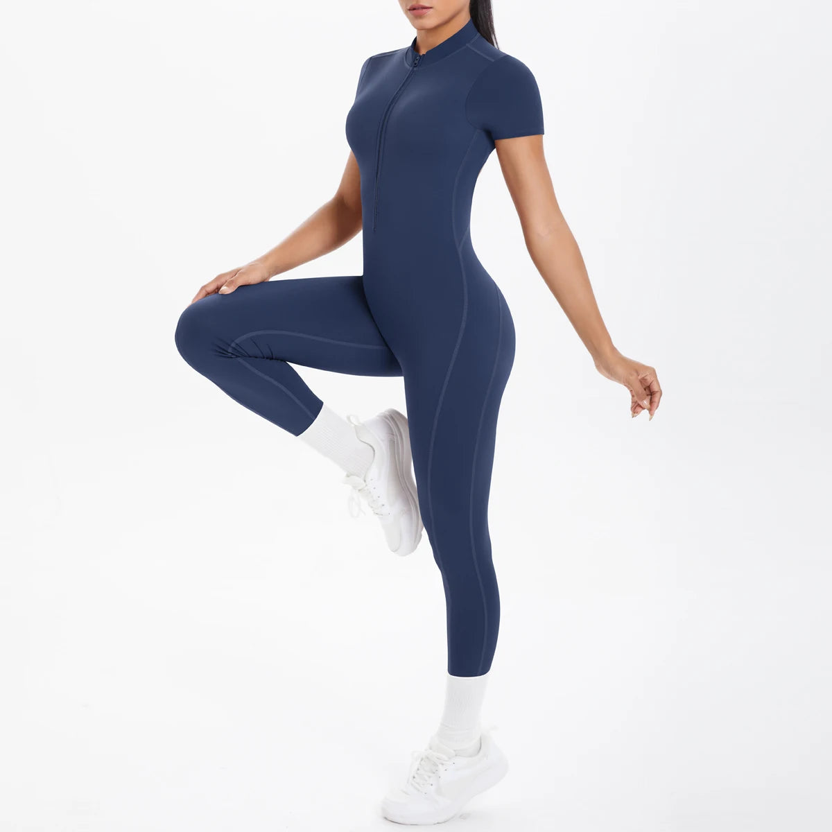 Sexy Backless Bodycon Scrunch Jumpsuit Raises Butt Women Dance Fitness Overalls Push Up  With Chest Cushion Yoga Sport Jump Suit
