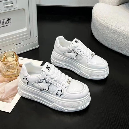 2025 New Korean Shoes Kawaii Platform Sneakers Women Vintage Vulcanize Spring Summer Casual Tennis Female Flats Footwear Zapatos