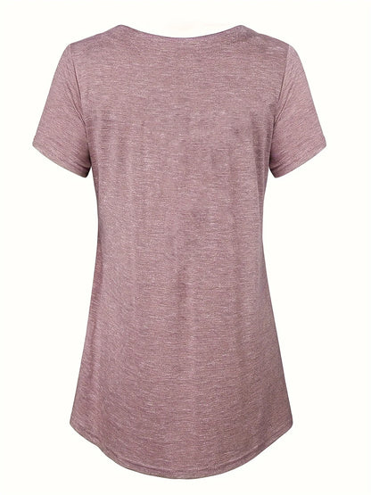 Casual Womens Maternity T-Shirt Top Summer Soild Color Short Sleeve  Tee Shirt Crew Neck Basic Nursing Tops Comfort Tee