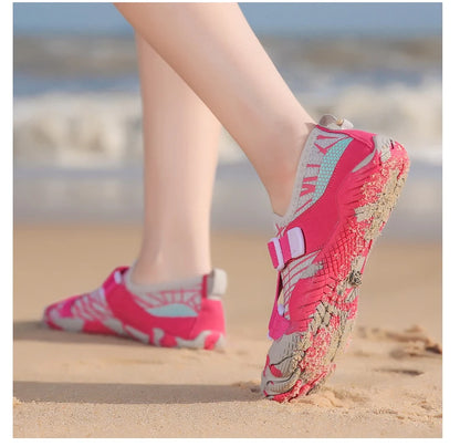 Men Women Elastic Beach Barefoot Seaside Aqua Shoe Quick-Dry Breathable Surf Wading Shoe Non Slip Upstream Swimming Water Shoe