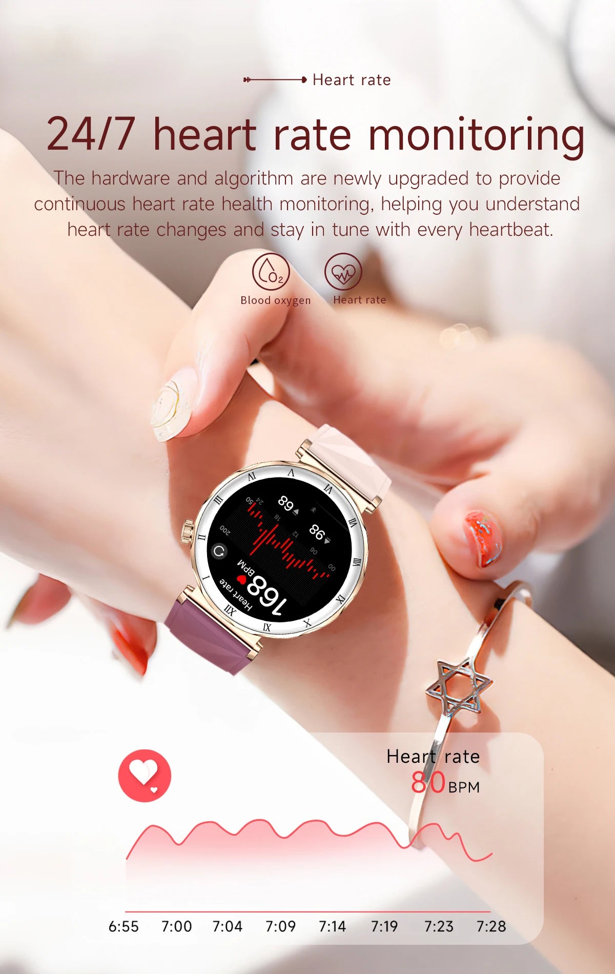 LIGE New Ultra Thin Smart Watch Women Screen Always Display Time Diamond Luxury Bracelet Voice Calling AMOLED Smartwatch Ladies