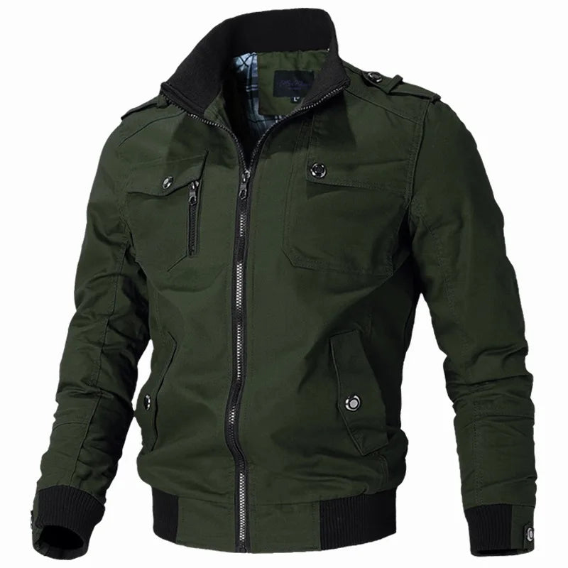 2025 New Spring Autumn Brand Fashion Men's Jacket Casual Jacket Outdoor Sports Jacket Spring and Autumn Military Motorcycle Coat