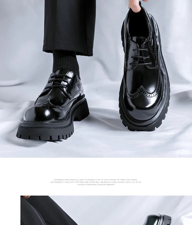 Brand Man Shoes Formal Green Glossy Leather Shoes for Men Lace Up Oxfords for Male Wedding Party Office Business Casual Shoe Men