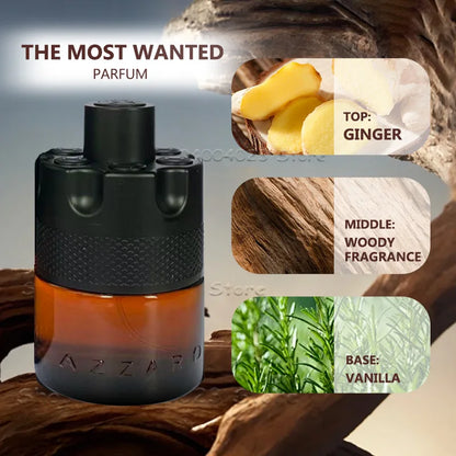 100ML Azzaro The Most Wanted Parfum Mens Cologne Luxury Perfumes For Men With 5ml Bottom Charge Perfume Refillable Bottle