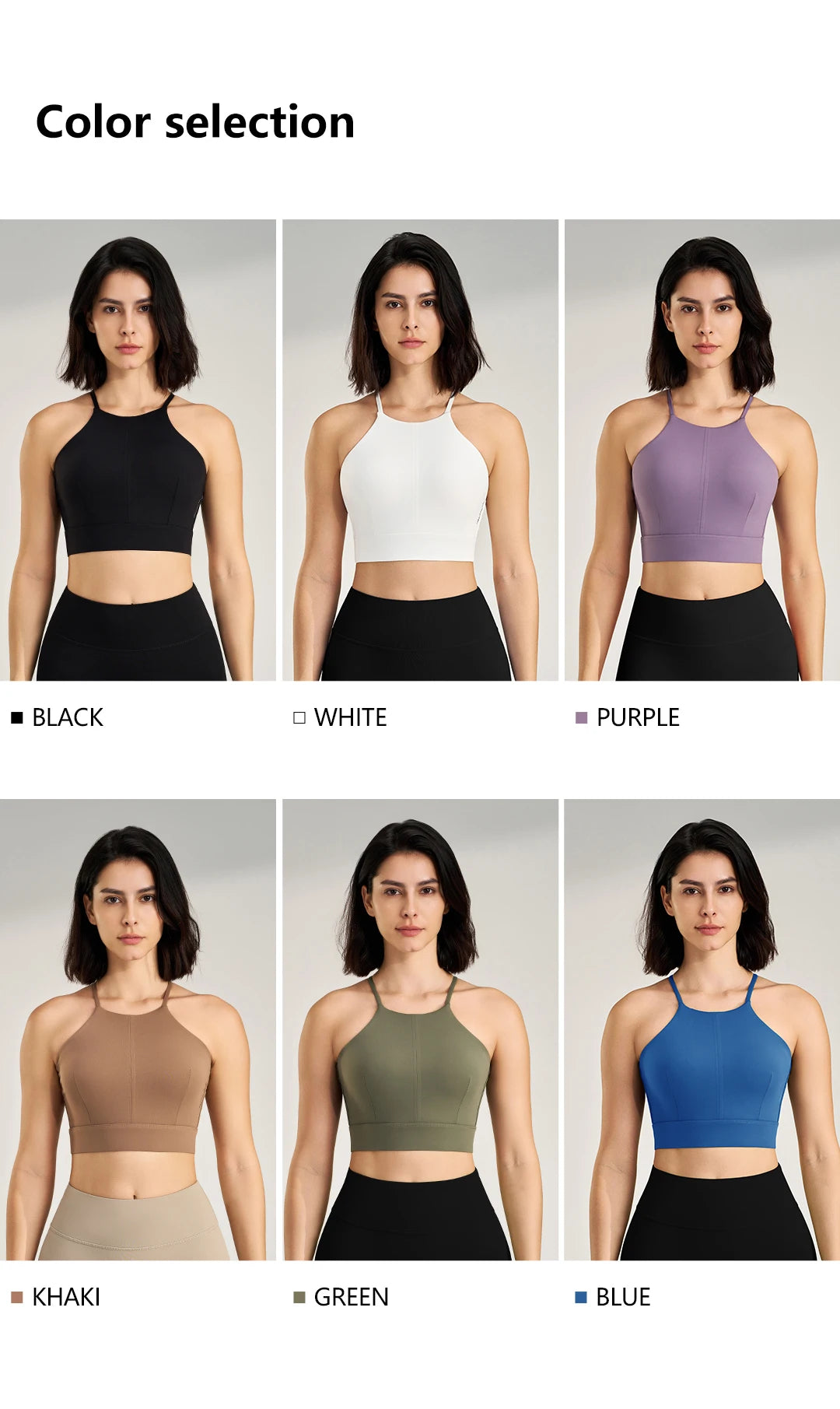 Women's sexy halter top gym high intensity workout yoga clothing gathered shockproof sports underwear yoga undershirt