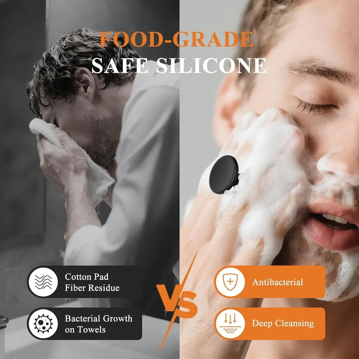 Silicone Cleaning Brush Face Cleansing Scrubber Massager Manual Facial Cleansing Brush Exfoliating Gentle Beard Skin Care Tool