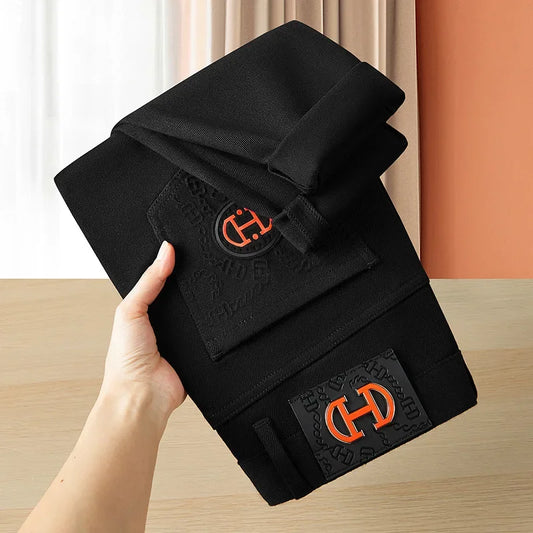 BlackJeans2024 New Fall/Winter Trendy Brand Casual Slim Fit Stretchy European Style Long Pants For Men Fashionable Printing