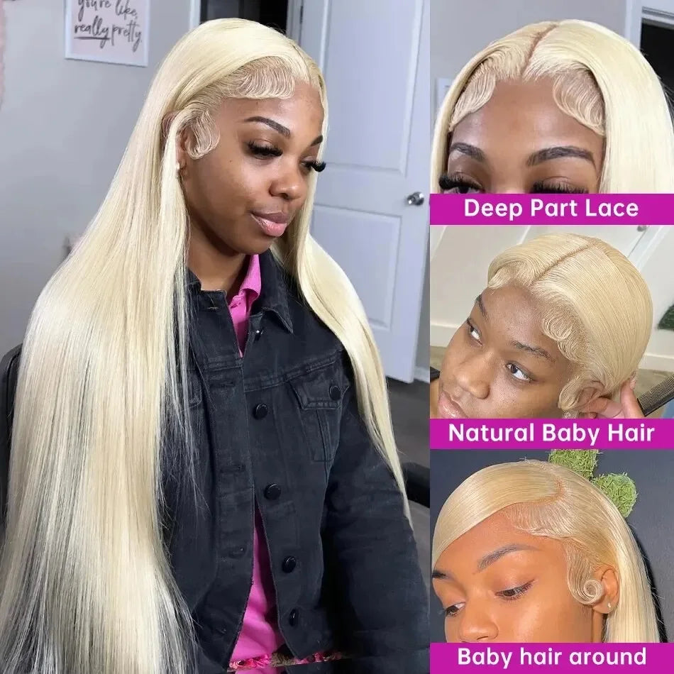 13x6 Hd Transparent Lace Frontal Wig Human Hair 30 Inch Blonde Straight Lace Front Wigs Human Hair 613 Bone Straight Colored Wig