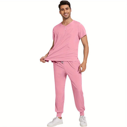 Ideal for Women in Pet Stores & Beauty SPA Spa Scrubs Top and Pants Women's and Men's 2-Piece Soft Scrubs Set