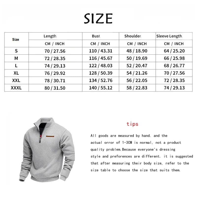 American autumn and winter heavy fleece long-sleeved men's sweater half zipper loose stand-up collar pullover men's sweater