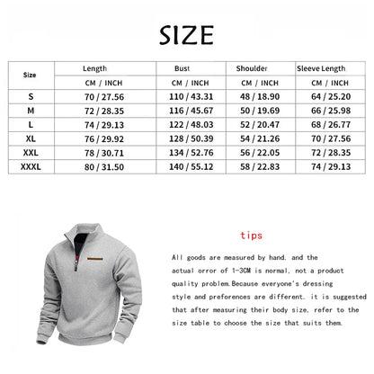 American autumn and winter heavy fleece long-sleeved men's sweater half zipper loose stand-up collar pullover men's sweater