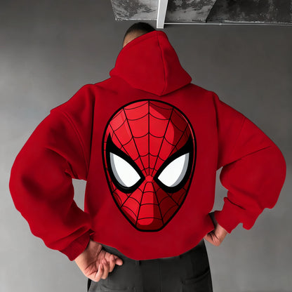 Marvel Spider Man Cotton Hoodie Autumn Winter Warm Wear Versatile Pocket Design for Casual Travel and Mountain Climbing