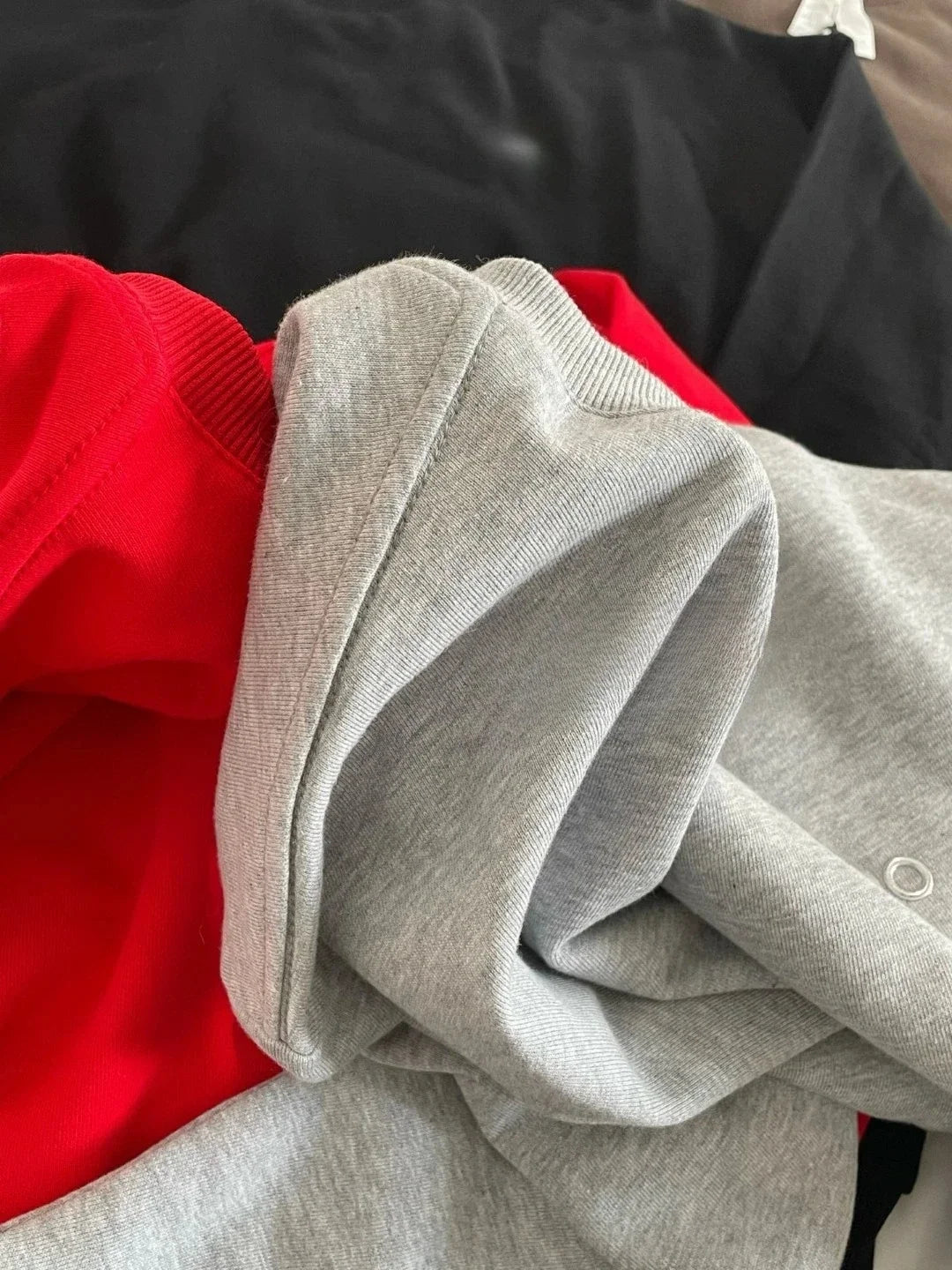 Black Red Classic Letter Loose Casual Pullovers O-Neck Solid Women's Sports Sweatshirts Fashion Long Sleeve Hoodies for Women