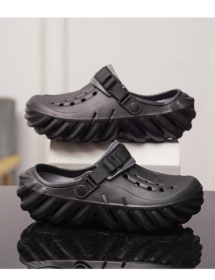 New Men's Fashionable Versatile Sandals Anti Slip and Wear-resistant Shoes Thick Soled Soft Soled Slippers Breathable