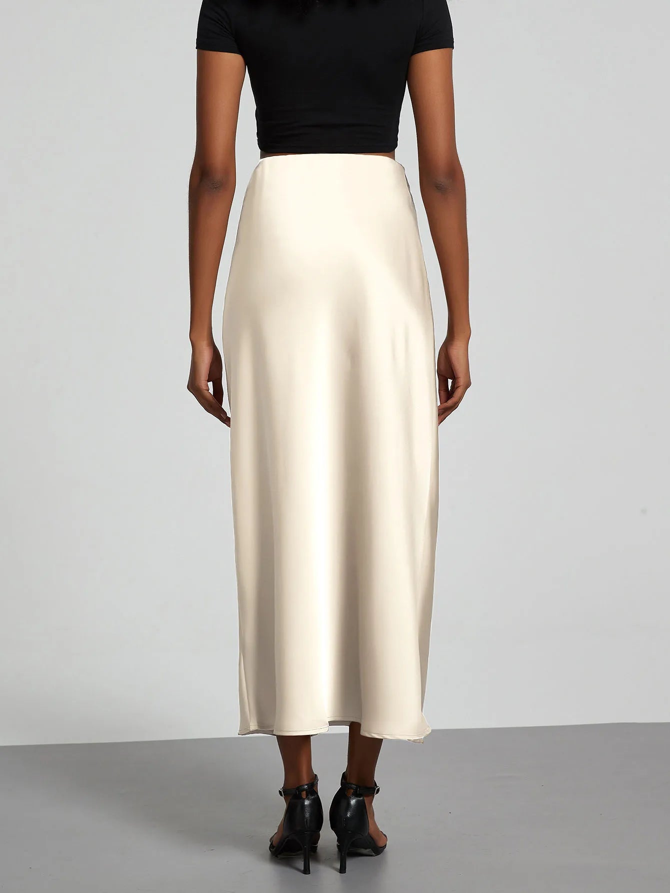 Fashion Satin Party Long Skirt High Waist Solid Color Casual Basic Women Skirts Fishtail Skirt Chic Summer Woman Clothing 2026