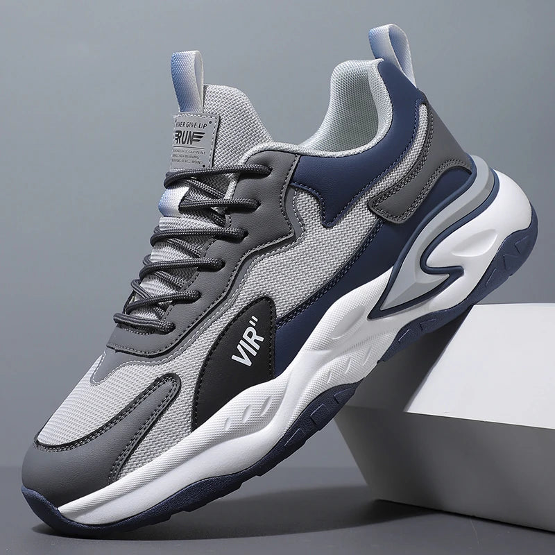 Spring and Summer New Breathable Mesh Casual Men's Running Shoes, Running Casual Sports Shoes, Anti-slip Lace-up Sports Shoes