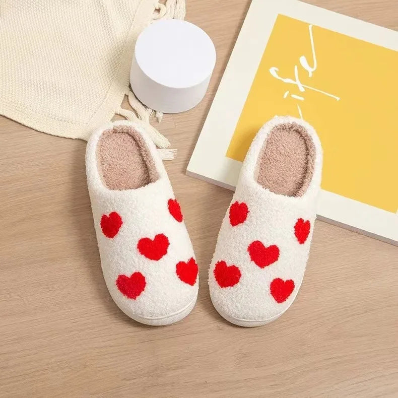 Ladies Soft Sole Slippers Winter Warm Anti-Slip Home Slippers Comfortable Poop Texture for Women