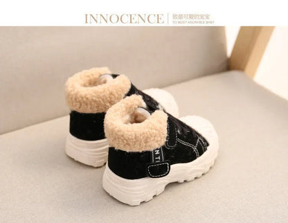 2021 Children Warm Boots Winter New Boys Plus Thicken Velvet Cotton Shoes Girls Waterproof Short Boots Baby Cotton Boots
