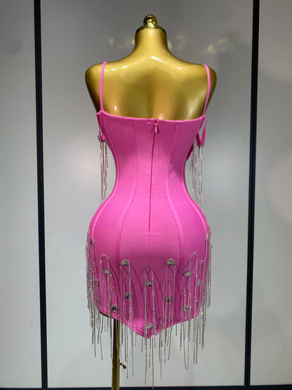 Women Sexy Backless Spaghetti Strap Bodycon Sleeveless Bandage Dress 2025 Elegant Prom Gown Club Evening Party Birthday Dresses