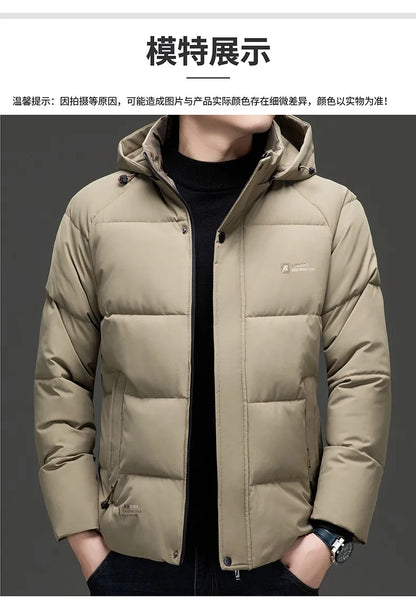 Top Grade Designer New Brand Men Parka Jacket Thick Casual Fashion Hooded Cropped Windbreaker Quilted Bubble Coats  Mens Clothes