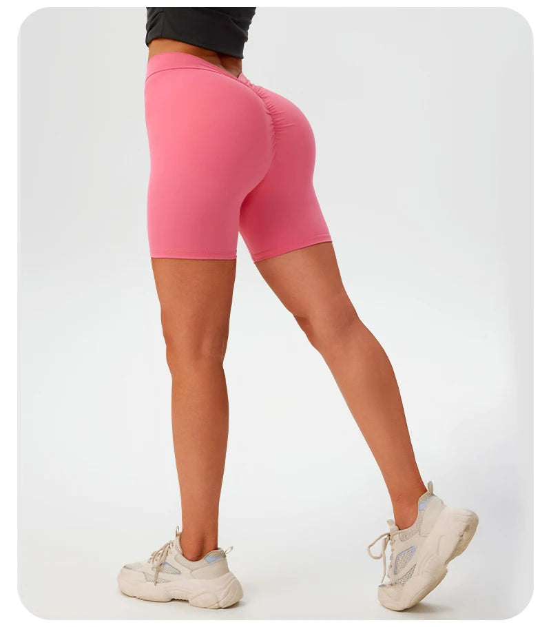 V Back Scrunch Butt Workout Shorts for Women High Waisted Lifting Booty Gym Yoga Biker Shorts Sports Leggings Clothing Hot Pants