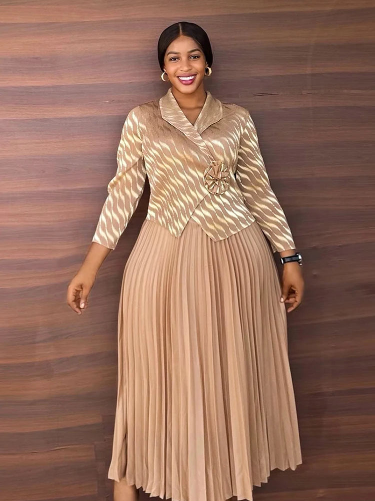 Plus Size Luxury Dresses For Women Elegant And Beautiful Gowns Miyake Pleated Dress Party Evening Prom Formal Female Fashion