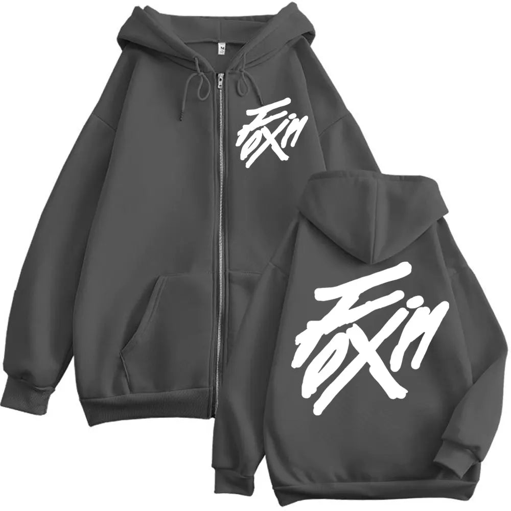 Kpop ATEEZ "FlX ON" Merch Zipper Hoodie Men Women High Quality Fashion Zip Up Jacket Coat Autumn Winter Casual Loose Sweatshirts