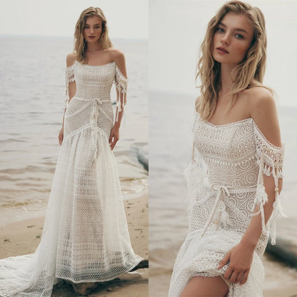 Customized Formal Sexy Temperament Dreamy Romantic Wedding Dress 	 White Lace Wedding Party  Trumpet Sleeveless  Dresses